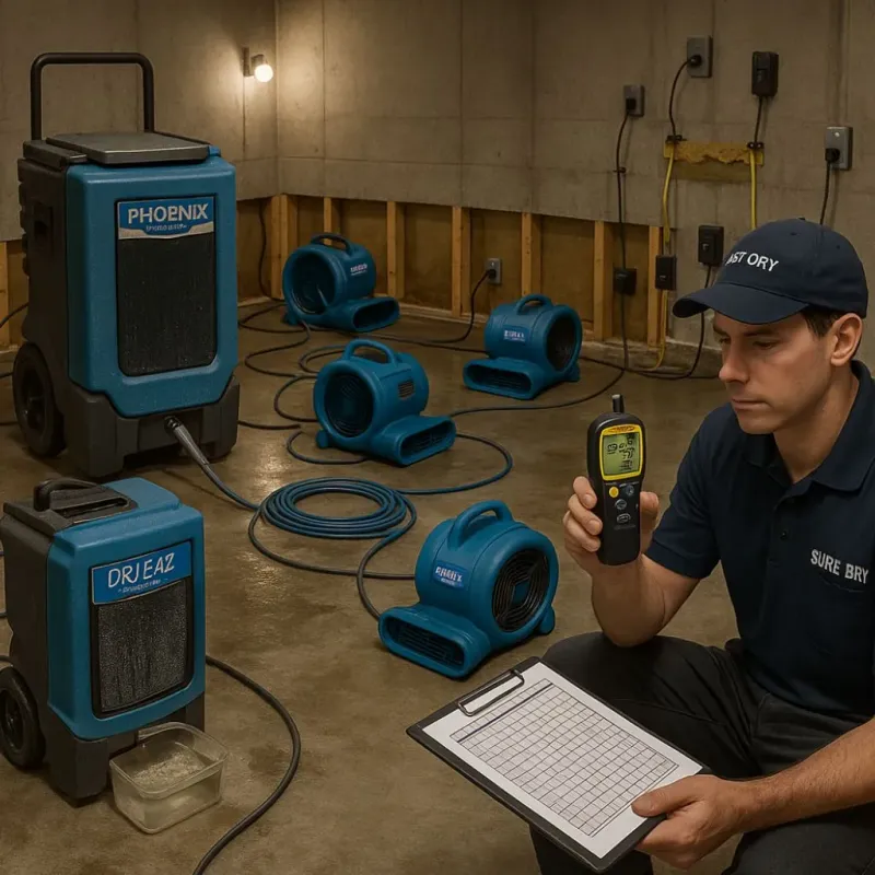 Structural Drying and Dehumidification process in West End-Cobb Town, AL